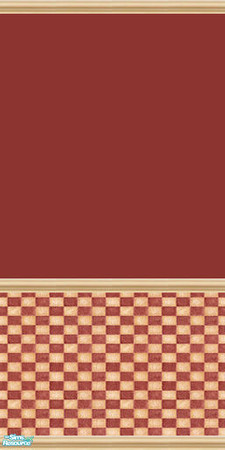Sims 2 — Red Check Wall Set - 5 by Girl-from-mars — Part of the Red Check Wall Set
