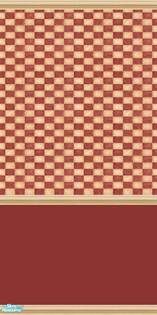 Sims 2 — Red Check Wall Set - 3 by Girl-from-mars — Part of the Red Check Wall Set