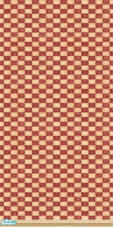 Sims 2 — Red Check Wall Set - 1 by Girl-from-mars — Part of the Red Check Wall Set