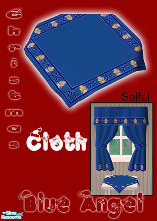 Sims 2 — Christmas Cloth Blue Angel by solfal — New curtain and cloth colours for christmas decoration