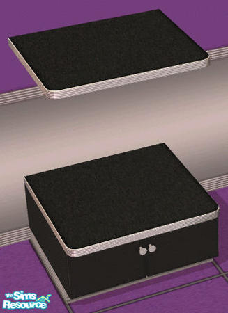 Sims 2 — Hod Rod's Diner - Black Shelf by Shannanigan — Chrome & Laminate OFB Shelves. ** Requires 1x1 Diner Table