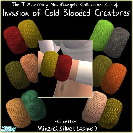 Sims 2 — Invasion of Cold Blooded Creatures by The T — Bangels with reptile's scaled design. This is my last creation for