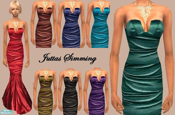 Sims 2 — adult velvet formal dress by juttaponath — Do not reupload or edit and upload. Thank you