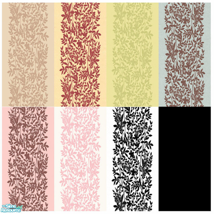 The Sims Resource | Garden Vintage Wallpaper Set