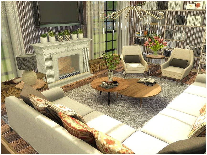 The Sims 4 Resource Modern Living Room