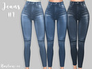 Sims 4 — harlow - Jeans #1 by harlow_cc — -Brand new mesh -8 colours Enjoy^^