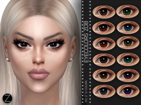 Sims 4 — EYECOLORS Z08 by ZENX — -Base Game -All Age -For Female -12 colors -Works with all of skins -Compatible with HQ
