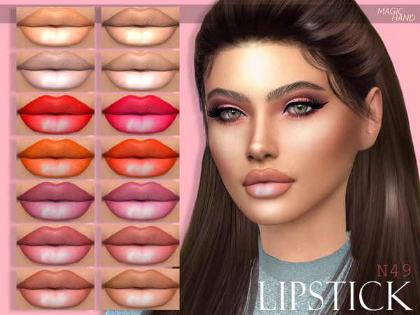 Sims 4 — [MH] Lipstick N49 by MagicHand — --16 available colors-- --Compatible with HQ settings-- --CAS thumbnail--