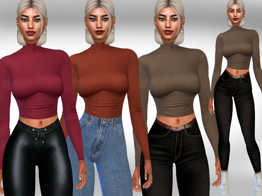Sometimes Hip autobiography The Sims Resource - Female Long Sleeve 9 Colours Tops