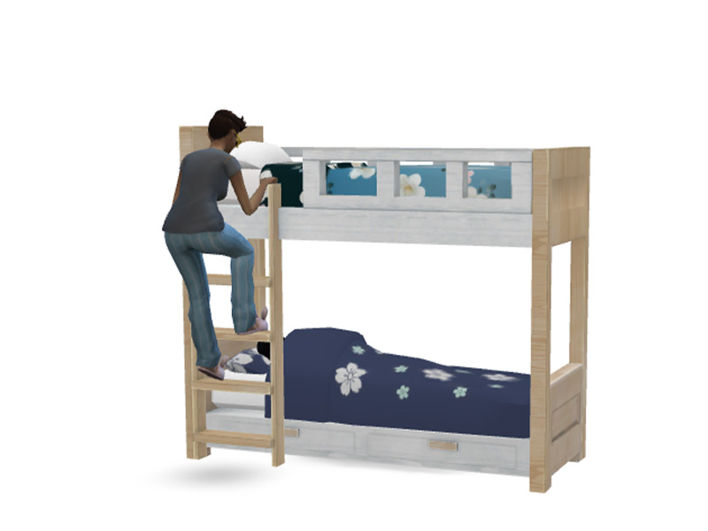 Pandasama Functional Bunk Bed, Bunk Beds Sims 4