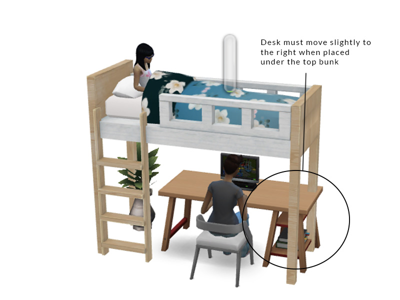 Pandasama Functional Bunk Bed, Sims 4 Cc Bunk Beds