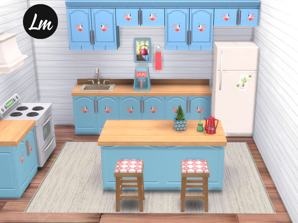 Sims 4 — Birdy in the kitchen  by Lucy_Muni — Kitchen set consisting of 9 items Counters come in 2 versions, with birds