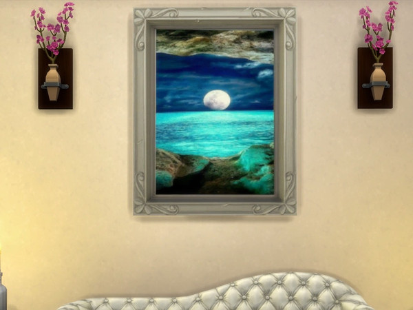 Sims 4 — Blue Moon painting by Jhoaan17 — Beautiful picture of a bright moon. Decorate your home with this painting and