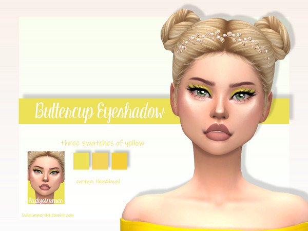 Sims 4 — Buttercup Eyeshadow by LadySimmer94 — BGC 3 swatches Custom Thumbnail (as seen on the ad) Teen / Elder Male /