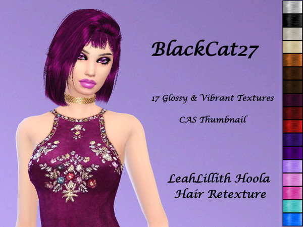 Sims 4 — BlackCat27 LeahLillith Hoola Hair Retexture by BlackCat27 — LeahLillith Hoola Hair 17 glossy and vibrant colours