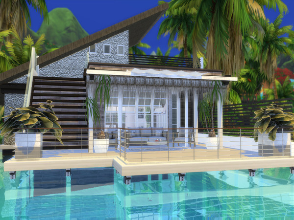 Sims 4 — Soho by Suzz86 — Modern Home featuring kitchen,Breakfast bar and livingroom 1 Bedroom 1 Bathroom Office Outside