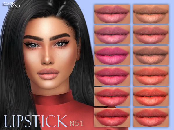 Sims 4 — [MH] Lipstick N51 by MagicHand — --16 available colors-- --Compatible with HQ settings-- --CAS thumbnail--