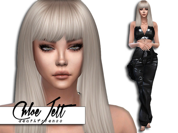 Sims 4 — Chloe Jett by deathfr1enss — Go to the tab "Required" to download the CC needed. No sliders used.