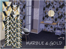 Sims 4 — Marble & Gold Walls by Ellestria — Found in Miscellaneous category. 8 swatches total.
