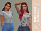 Sims 4 — VV Flowers and Foliage Shirt by heyitsvern — Recolour of EA mesh Base game compatible Available in 12 designs