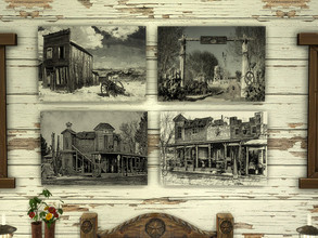 Sims 4 — Lone Star by spitzmagic — A set of Black & White Western prints.