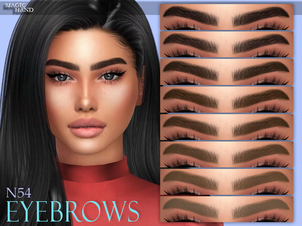 Sims 4 — [MH] Eyebrows N54 by MagicHand — --12 available colors-- --Compatible with HQ settings-- --CAS thumbnail--