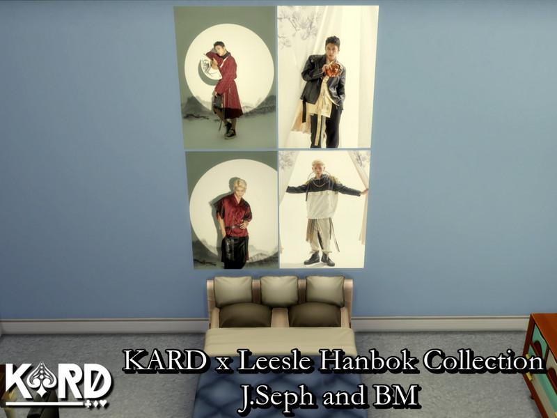 Sims 4 The Sims Resource | KARD x Leesle Hanbok Collection Posters Set 1- REQUIRES MESH by TSR Creator