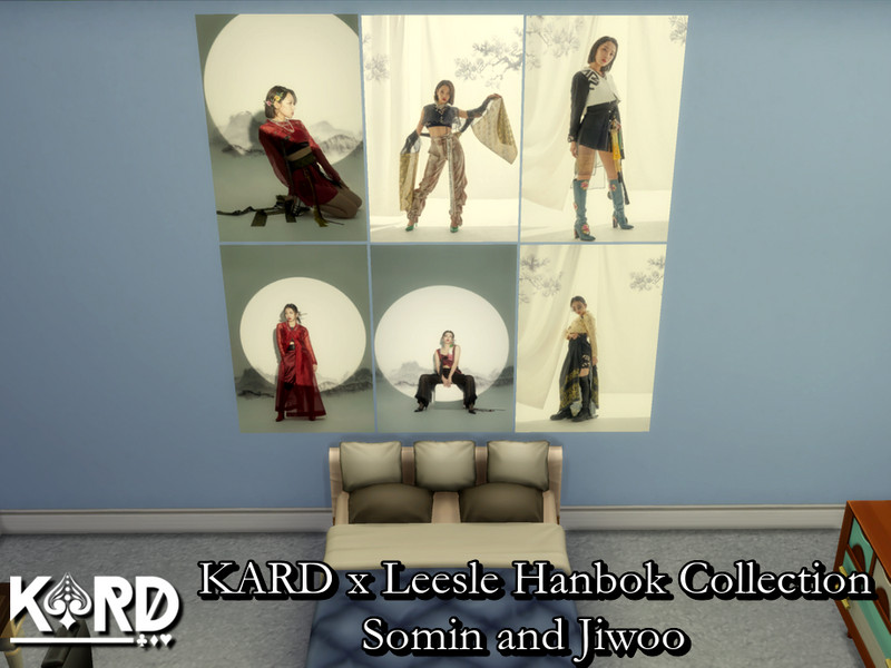 Sims 4 The Sims Resource | KARD x Leesle Hanbok Collection Posters Set 2- REQUIRES MESH by TSR Creator