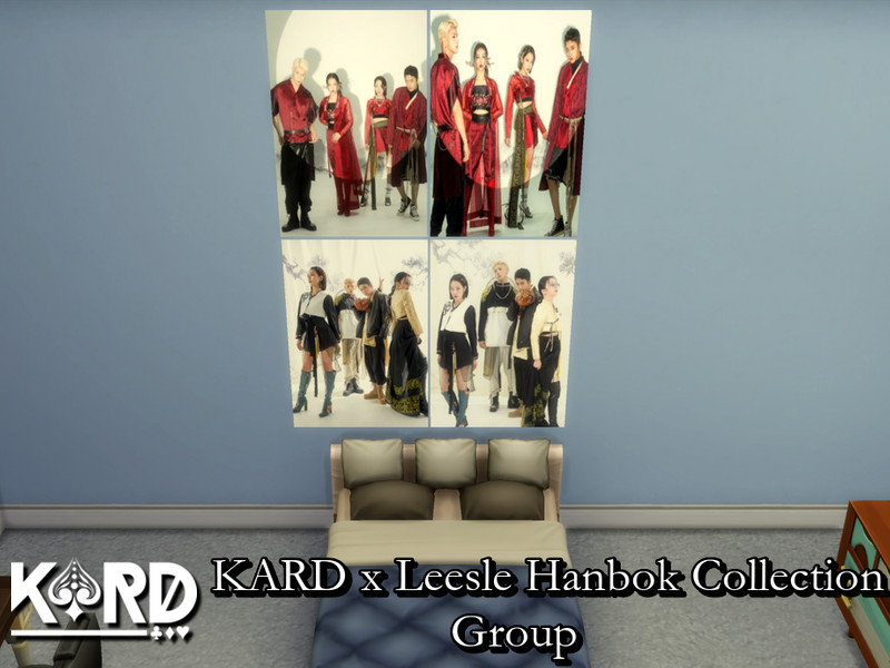 Sims 4 The Sims Resource | KARD x Leesle Hanbok Collection Posters Set 3- REQUIRES MESH by TSR Creator
