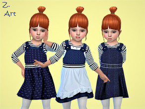 Sims 4 — BabeZ. 86 Dress by Zuckerschnute20 — A charming dress with shirt for everyone who likes navy blue and white