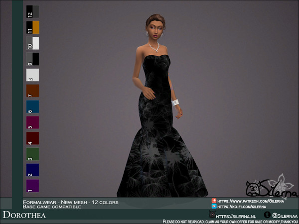Sims 4 — Dorothea by Silerna — Beautiful Mermaid dress to steal the show with! - Basegame compatible - New mesh - all