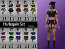 Sims 4 — Harlequin Set by MoicoM — A set composed of two pieces of clothes, inspired by a harlequin.