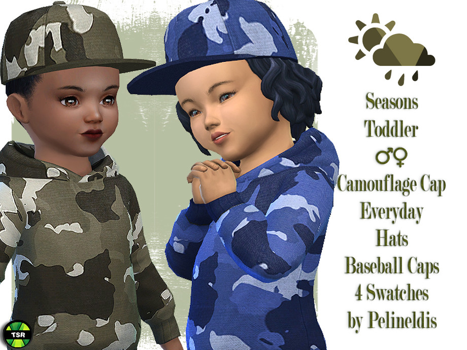 Sims 4 - Toddler Camouflage Cap - Needs EP Seasons by Pelineldis - A cool b...