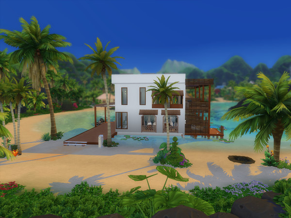 Sims 4 — Pietra by TrashSims — Hotel/townhouse/resort kinda residential lot. Two complete apartments identical in