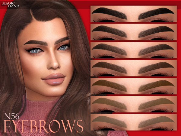 Sims 4 — [MH] Eyebrows N56 by MagicHand — --12 available colors-- --Compatible with HQ settings-- --CAS thumbnail--