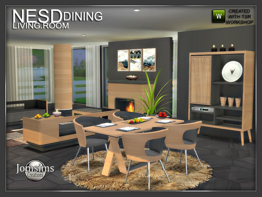 The Sims Resource Nesd Dining Room, How To Change Material On Dining Room Chair Sims 4