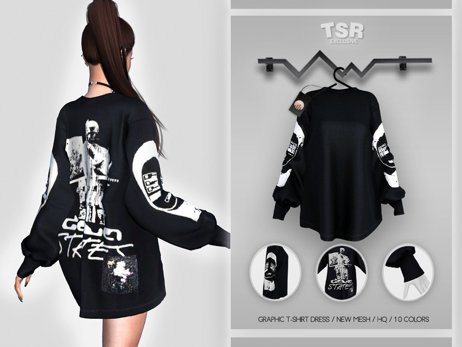 The Sims Resource Graphic T Shirt Dress Bd411