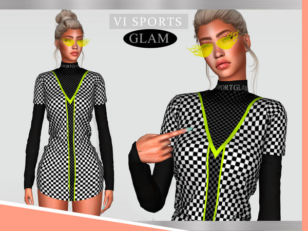 Sims 4 — Dress SPORTGLAM VI - I by Viy_Sims — New Mesh!! Unic Color Compatible with HQ mode