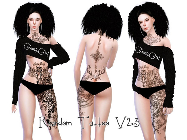 Sims 4 — Random Tattoo V23 by GossipGirl-S4 — - works with all skins and overlays - Light and dark swatches - teen to