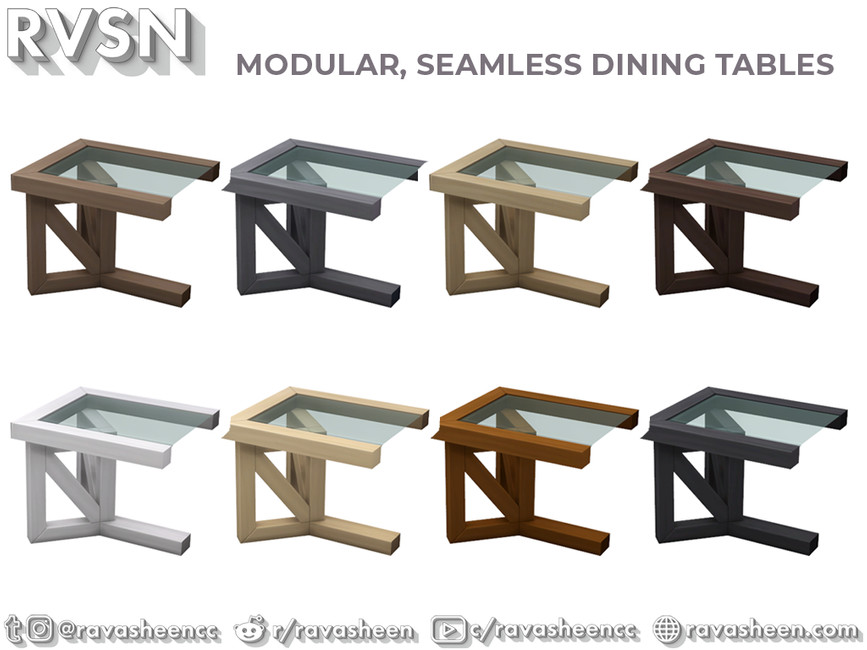 The Sims Resource - Rustic Chic Modular Table - Left End