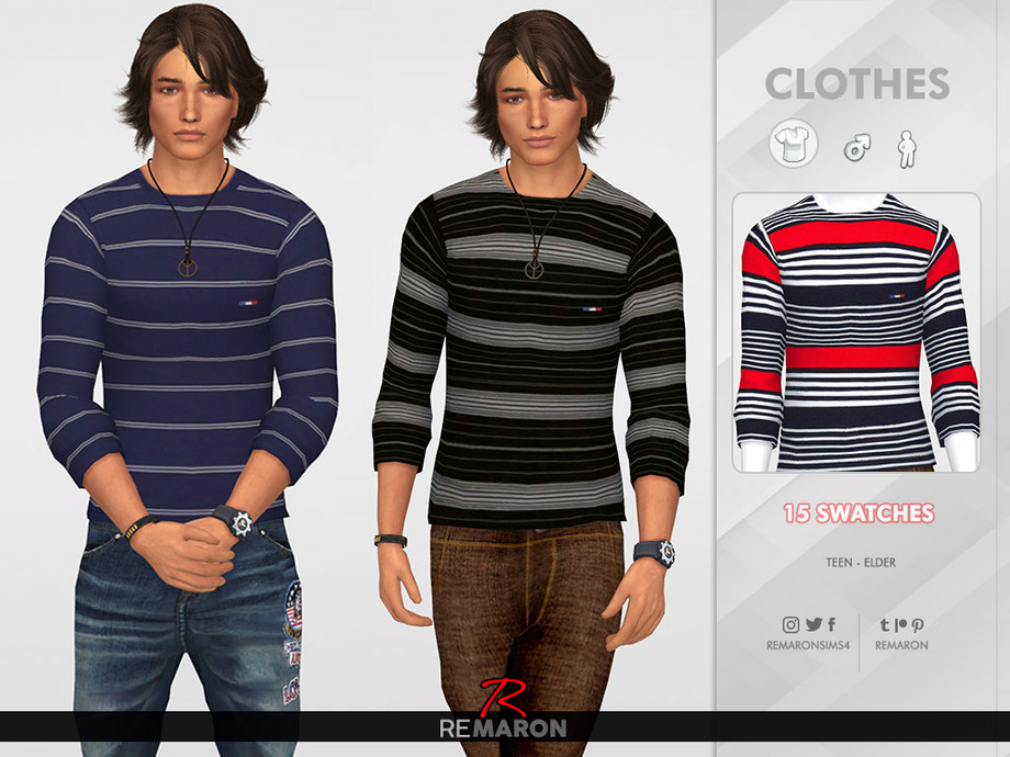 The Sims Resource Long Shirt For Men 01
