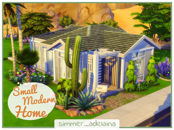 Sims 4 — Small Modern Home by simmer_adelaina —  Hello everyone! This is a small modern house I made for a single sim. It