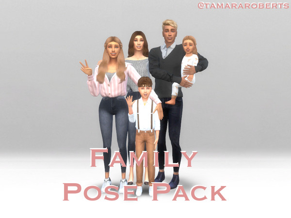Sims 4 — Family Pose Pack by tamararoberts — A pose pack for your family! Suits two parents, and three children, using a