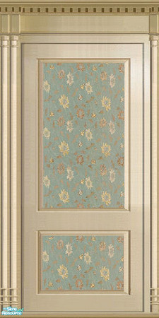 Sims 2 — jsf2VictorianBlueFloral by jsf — From jsf Designs, an authentic victorian panel with blue floral fabric inserts.