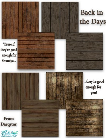 Sims 2 — Back in the Days - Floors by TSR Archive — Wall to wall carpeting, highy polished wooden floors that are smooth