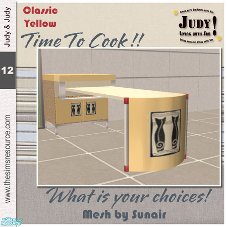 Sims 2 — Judy PMW Kitchen Yellow - Dining Table by judyhugsnoopy — Classic Yellow color with unique design. It is time to