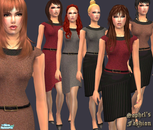 Sims 2 — SO_Collection_153 by Sophel21 — business dress for your Sim Woman - comes in different styles. ***REQ. Nightlife