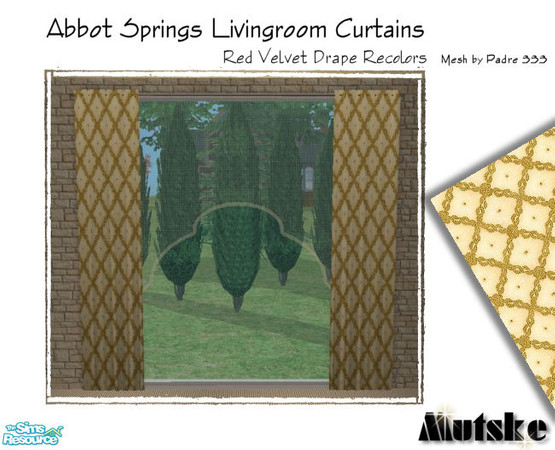 Sims 2 — Abbot Springs Curtains - Beige Luxe by Mutske — Again some recolors for the Red Velvet Drape Curtains. Please