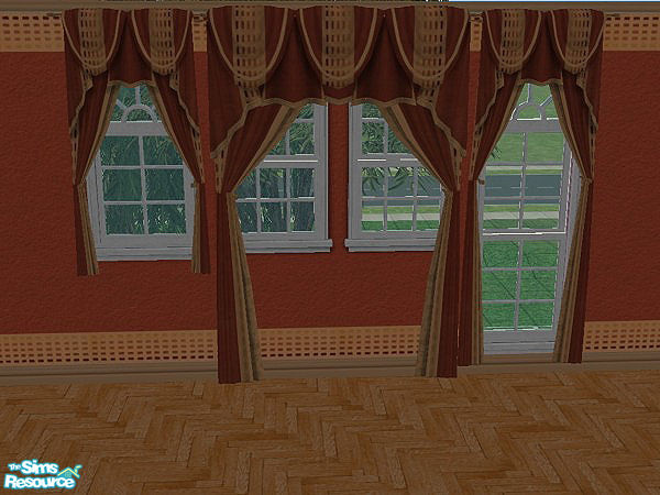 Sims 2 — Opulence Bedroom - Drapes by hatshepsut — Part of the Opulence Bedroom set.