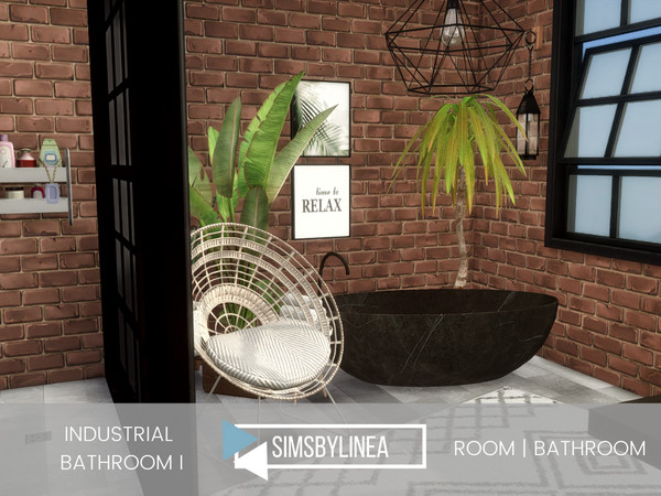 Sims 4 — Industrial Bathroom I by SIMSBYLINEA — Your personal spa doesn't have to be a big space, nor does it need to be